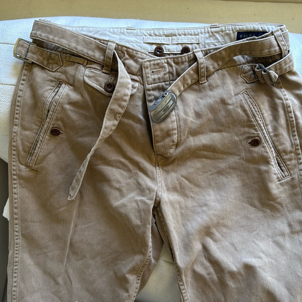 Ralph Lauren Chinos Straight Leg Chinos in Tan Belted Size 4